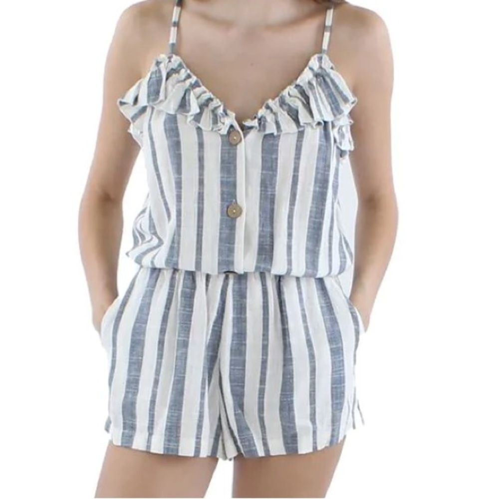Vintage Havana Linen Blend Romper